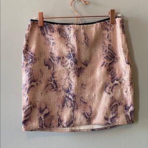 Sequin Snake Print Skirt